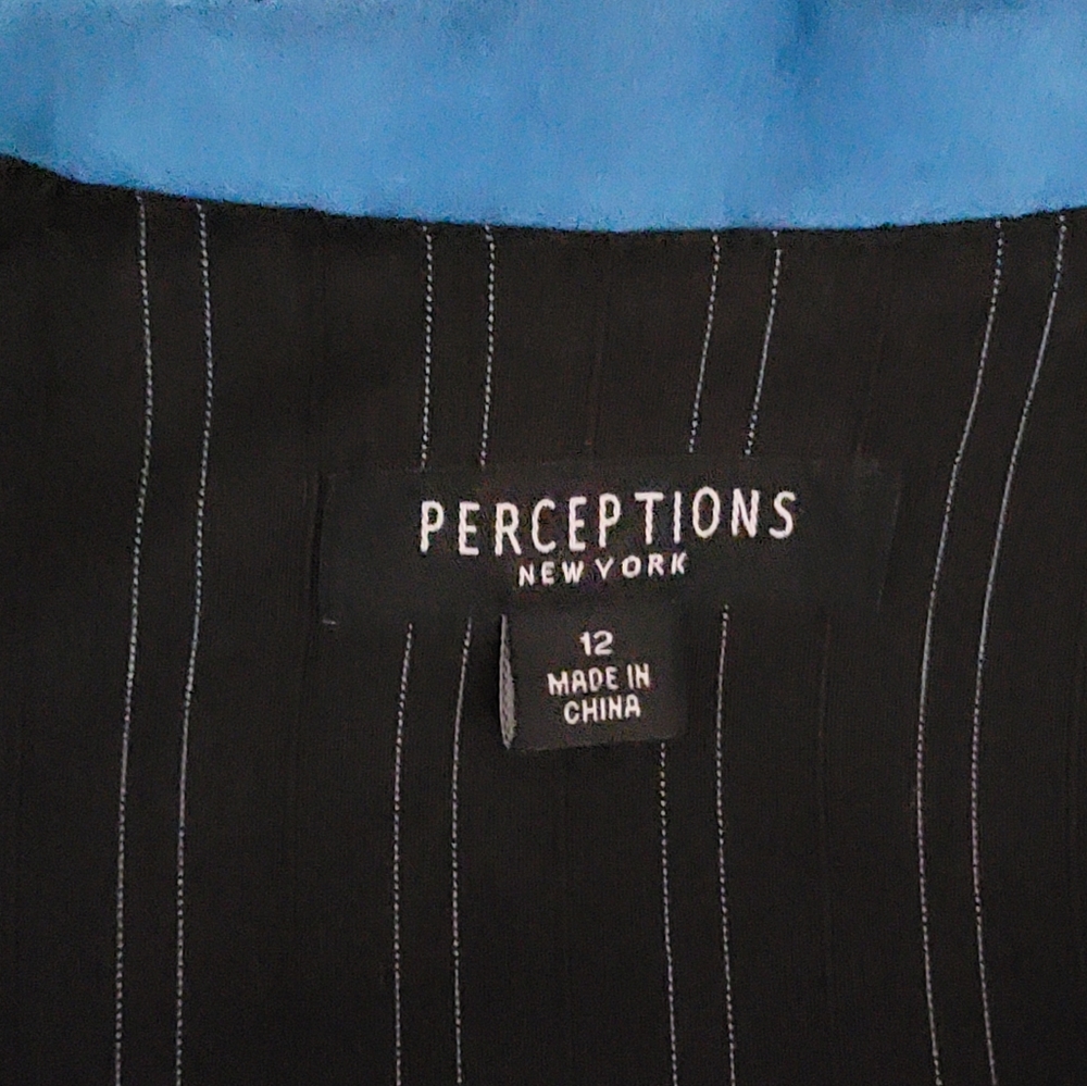 Perceptions Teal Sharp Shoulder Blazer Faux Suede size 12 Vtg - Picture 6 of 10